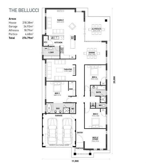 The Bellucci Floorplan House Plans 1 Story, House Layout Design, 3 Bedroom House Plan, Timber Frame Plans, Build My Own House, Architecture Renovation, Narrow Lot House, Narrow Lot House Plans, Storybook Homes