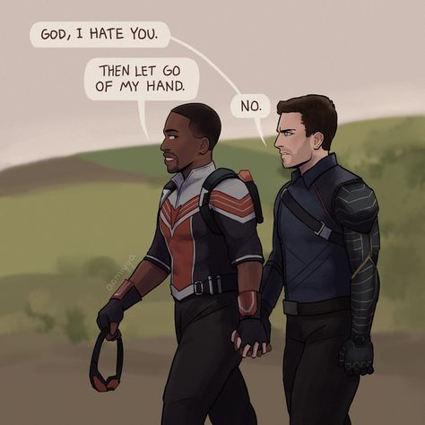 Sambucky Fanart, Winter Falcon, Marvel Ships, Marvel Couples, Kind Photo, Sam Wilson, Winter Soldier Bucky, Avengers Comics, Marvel Fan Art