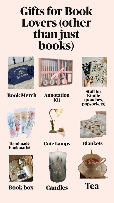 Gifts for books lovers! Make sure to follow because I follow back! Birthday Gifts For Artsy Friends, Journaling Gift Ideas, Artsy Gifts For Friends, Special Presents For Best Friend, Gifts For Readers Book Lovers Diy, Book Lover Birthday Gift, Present Ideas For Book Lovers, Book Club Gift Ideas Diy, Book Lovers Basket