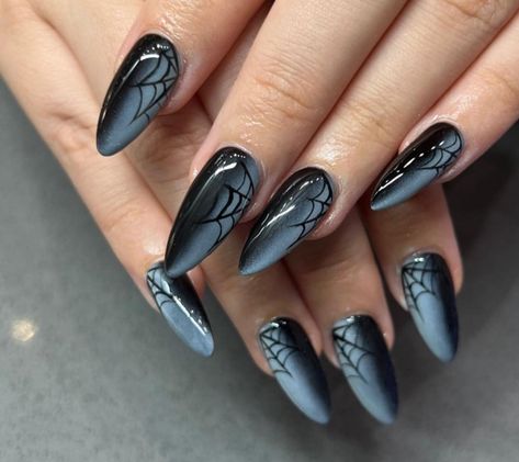 Nail Art Spiderweb, Spiderweb Nails, Thanksgiving Nail Designs, Thanksgiving Nail, Eat Something, Gothic Nails, Goth Nails, Seasonal Nails, Thanksgiving Nails