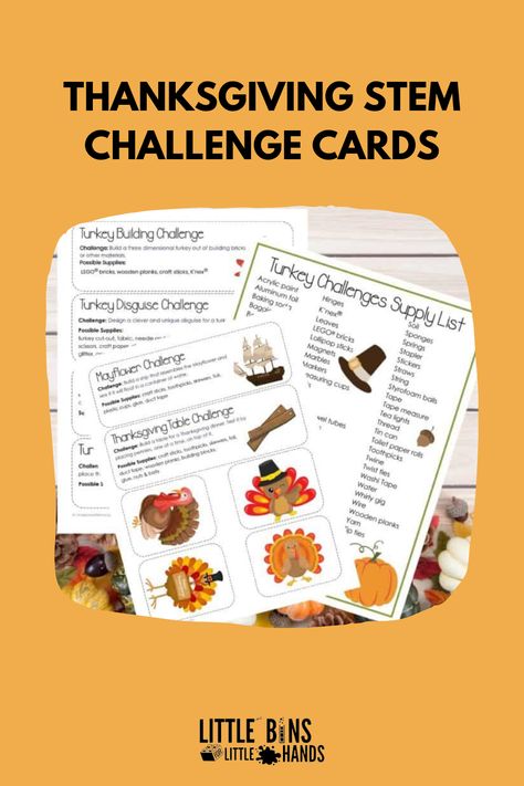 These Thanksgiving STEM cards are fantastic STEM challenges that play with one of the season’s favorite holidays and of course include the great turkey escape! Turkey Trap, Stem Challenge Cards, Stem Cards, Thanksgiving Science, Stem Challenges Elementary, Thanksgiving Stem Activities, Thanksgiving Stem, Stem Club, Free Printable Thanksgiving