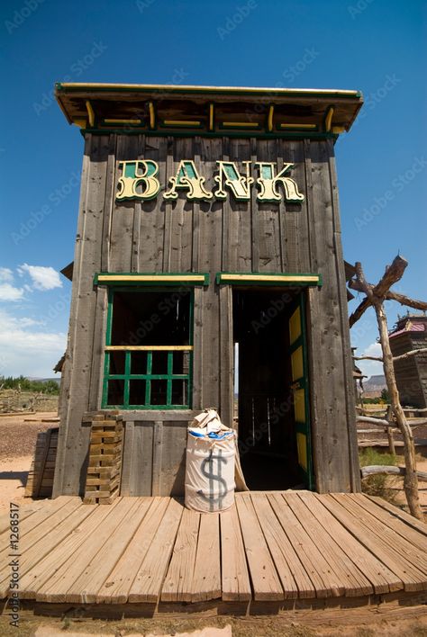 Old West Decor, Cowboy Town, Old Western Towns, Old West Town, Western Saloon, Bank Building, Old Western, Town Building, West Town