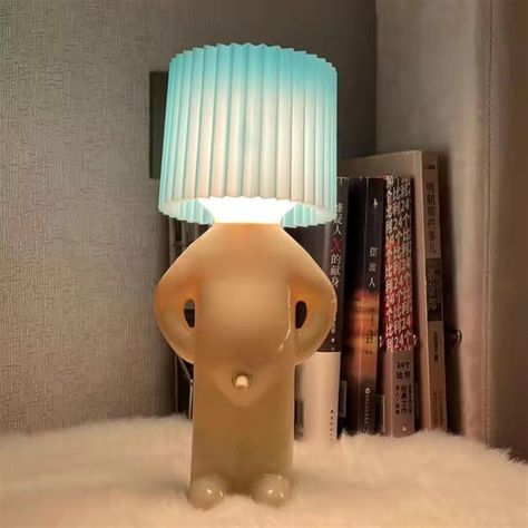 PRICES MAY VARY. 【 Night Light】: Aetygh the shape of a little boy, with a barrel on his head, and the switch is under his stomach. 11.4 inches tall and 4.9 inches long.If you're looking for some designs that you can't see anywhere else, this egg lamp is a great choice, it's an original and fun gift idea. 【Durable Material】: This boy light is made of high-quality plastic material, which is not only durable, but also provides a more realistic effect and has a long service life. Save the replacemen Bedtime Routines, Unique Night Lights, Lamp Unique, Bedroom Night Light, Creative Lamps, Creative Tables, Bedtime Reading, Cozy Atmosphere, Bedroom Aesthetic