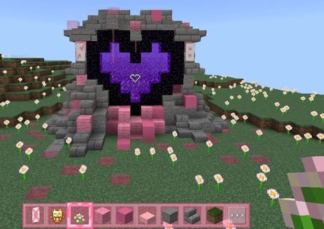 Portal de coração fofo Minecraft Heart, Wallpaper Iphone Cute, Minecraft, Portal, Iphone Wallpaper, Iphone