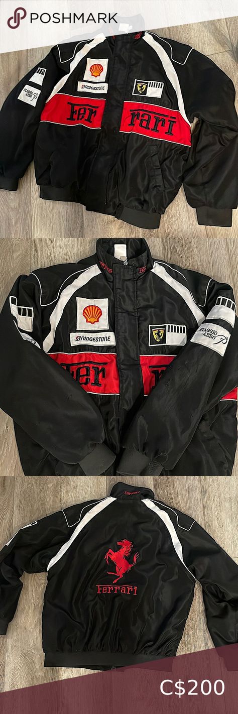 Vintage Ferrari Bomber Jacket Vintage Ferrari, Ferrari, Bomber Jacket, Blazer, Outfit Inspo, Plus Fashion, How To Wear, Dresses, Fashion Trends