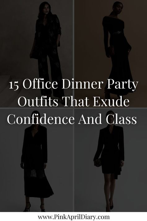 Discover what to wear to an office dinner party with my latest chic work fashion blog post featuring classy office dinner party outfits that will make you look smart. From a satin suit set to blazer dress outfits, these work dinner party outfits will ensure that you are dressed to impress in every setting. Whether you need a formal business dinner outfit or an office holiday dinner party outfit, these cute office dinner outfits exude confidence and class. Click the link to read more today! Business Dinner Outfit, Work Oufit, Dress With Blazer Outfit, Dinner Outfits Classy, Formal Dinner Outfit, Work Dinner Outfit, Party Outfit Formal, Holiday Dinner Outfit, Dinner Party Outfit