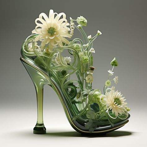 Noah Arc, Futuristic Fairy, Heel Ideas, Alien Garden, Historical Dresses Victorian, Footwear Inspiration, Nature Shoes, Decorative Shoes, Kim Shui