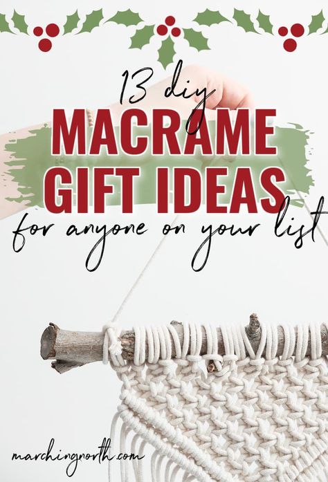 13 Macrame Gift Ideas for the Holidays (or All Year Round!) Macrame Gifts Diy, Macrame Gift Ideas, Holiday Macrame, Small Macrame Projects, Macrame Easy, Macrame Tutorial Beginner, Macrame Gifts, Macrame Gift, Jute Macrame