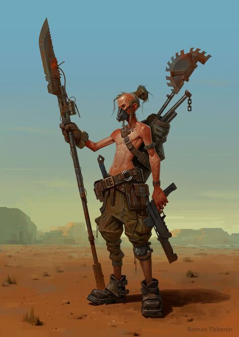 Character concept art by Roman Tishenin Apocalypse Character, Random Sketches, Apocalypse World, Post Apocalyptic Art, Arte Steampunk, Apocalypse Art, Gato Anime, Cyberpunk Character, Concept Art Character