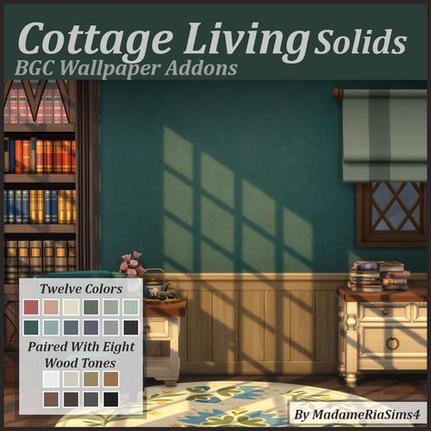 Sims 4 Cc Maxis Match Cottage Living, Sims 4 Cc Pink Aesthetic, Sims 4 Cottage Living Recolor, Sims Cottage Living Cc, 2t4 Sims, Ts4 Cc Exterior Wall, Sims 4 Cc Cottagecore House, Sims 4 Cc Wallpaper With Trim, Sims 4 Cottage Wallpaper Cc