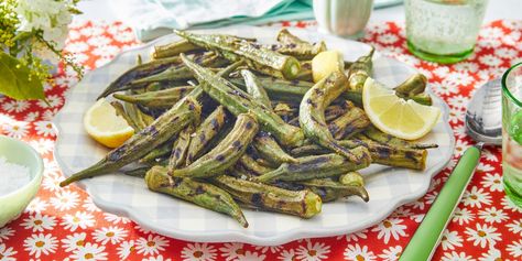 Grill Okra for a Light and Fresh Side Dish Grilled Okra, Summer Side Dishes Recipes, Okra Recipe, Easy Summer Side Dishes, Fried Okra, Okra Recipes, Mardi Gras Food, Creamy Potato Salad, Bbq Sides