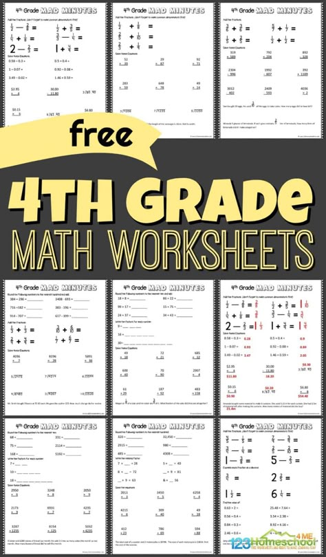 4th Grade Multiplication Worksheets, Fun Math Worksheets, Math Practice Worksheets, Everyday Math, Free Printable Math Worksheets, 4th Grade Math Worksheets, Math Answers, Homeschool Worksheets, Fourth Grade Math