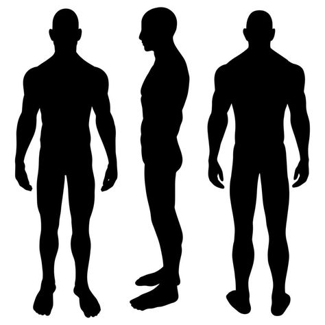 Side Profile Silhouette Male, Male Sillouhette, Body Drawing Ideas, Male Silhouette, Drawing Silhouette, Silhouette Tattoo, Buff Guys, Man Silhouette, Human Body Drawing