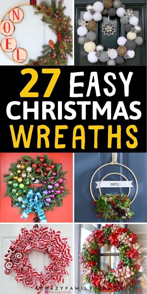 Christmas Wreaths For Windows, Christmas Wreath Decor, Christmas Wreath Craft, Christmas Diy Wood, Christmas Wreaths Diy Easy, Holiday Wreaths Diy, Easy Diy Wreaths, Diy Christmas Wreaths, Holiday Crafts Diy