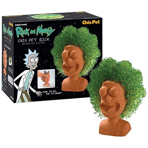 Rick And Morty Themed Room, Rick And Morty Decorations, Rick And Morty Merchandise, Rick And Morty Stuff, Rick And Morty Merch, Fun Planters, Chia Pet, Rick And Morty Poster, Seed Pack