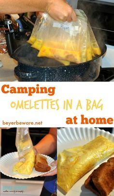 Whether you are camping or have a group to feed breakfast to at home this omelettes in a bag recipe is so easy and fast. Camping Breakfast, Campfire Food, Festival Camping, Campfire Cooking, Easy Camping, Diy Camping, Camping Checklist, Think Food, Camp Cooking