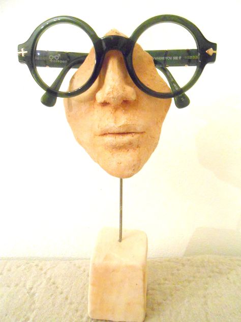 Woman Face Sculpture, Paper Mache Art Sculpture, Eyeglass Holder Stand, Terracotta Sculpture, Face Sculpture, Personajes Studio Ghibli, Air Clay, Art Jewelry Contemporary, Diy Pottery