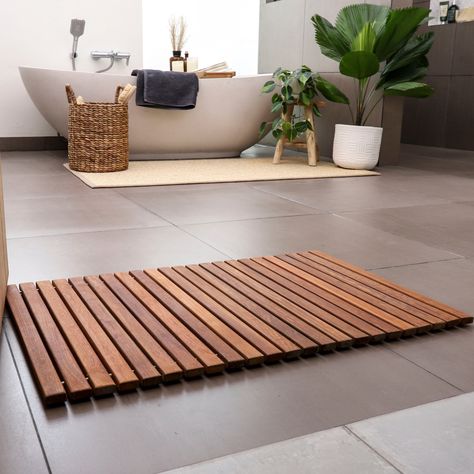 Teak Bath Mat, Teak Bathmat, Shower Floor Mat, Covering Popcorn Ceiling, Teak Bath, Teak Flooring, Shower And Bath, Wood Bath, Bathroom Rugs And Mats