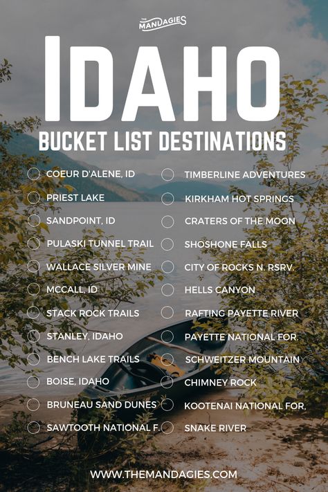 Idaho Itinerary, Idaho Adventure, Northern Idaho, Idaho Travel, Adventure Bucket List, Coeur D'alene, Bucket List Destinations, Travel List, Future Travel