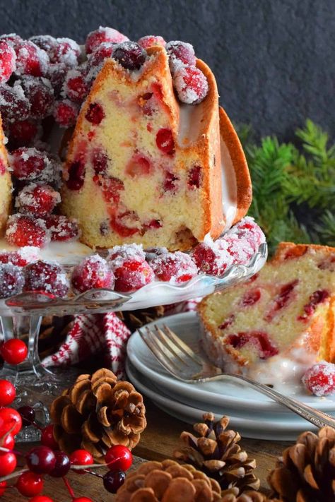 Cranberry Cream Cheese Bundt Cake, Lord Byron's Kitchen - Recipes, Cranberry Bundt Cake, Cranberry Desserts, Christmas Bundt Cake, Cake Bundt, Frosted Cranberry, Cranberry Cake, Antler Christmas