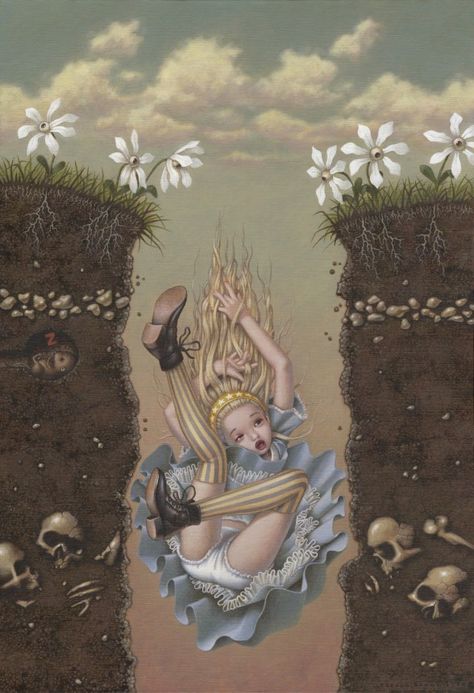 Alice In Wonderland Inspired Art, Alice And Wonderland Art, Trevor Brown, Alice In The Wonderland, Alice In Wonderland Art, Alice And Wonderland, Skulls And Bones, Alice In Wonderland Illustrations, Childhood Art