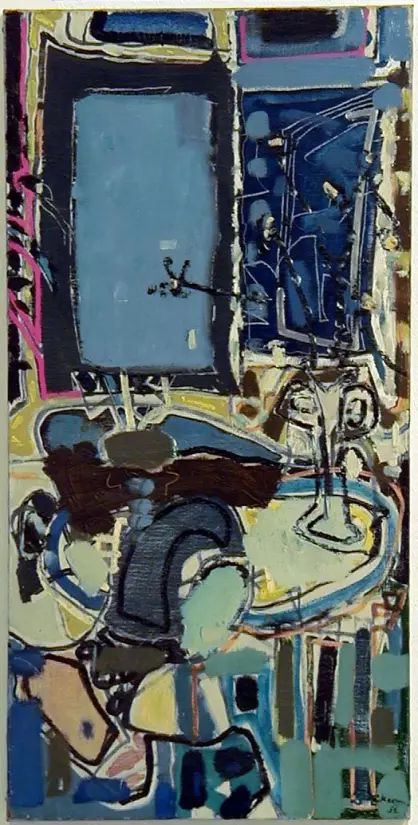 Patrick Heron - Early Paintings 1945–1955 - Works | Waddington Custot Patrick Heron, 25 October, Blue Window, Interior Paintings, Figurative Artists, Paintings I Love, British Art, Modern Artists, Contemporary Modern Art