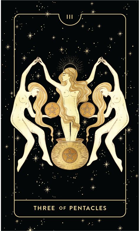 Divine Feminine Tarot, Three Of Cups, Tarot Cards Art Illustration, Divine Tarot, Cups Tarot, Tarot Guide, Pentacles, Tarot Cards Art, Celestial Art