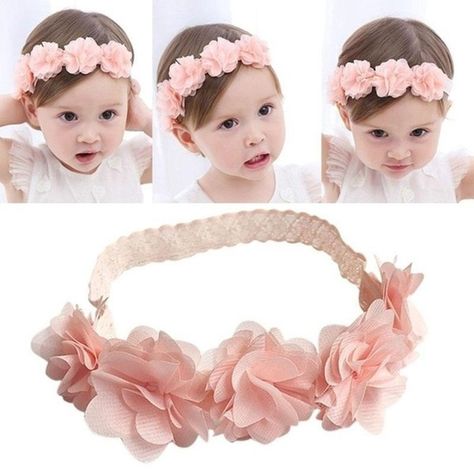 Baby Crown Headband, Easter Accessories, Pink Flower Headband, Flower Kids, Baby Crown, Flower Hair Band, Baby Girl Toddler, Girl Soft, Kids Headbands