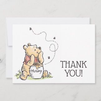 Pooh Bebe, Friends Watercolor, Pooh Birthday, Disney Birthday Party, Winnie The Pooh Birthday, Birthday Thank You Cards, Baby Shower Invitaciones, Photo Thank You Cards, Pooh Baby