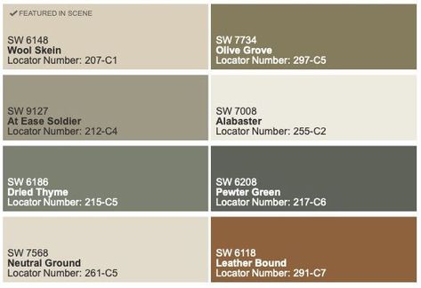 Dried Thyme Coordinating Colors, Thyme Sherwin Williams, Dried Thyme Sherwin Williams, Sherwin Williams Wool Skein, Outdoor House Colors, Pueblo House, Sherwin Williams Paint Neutral, Sherwin Williams Exterior, Wool Skein