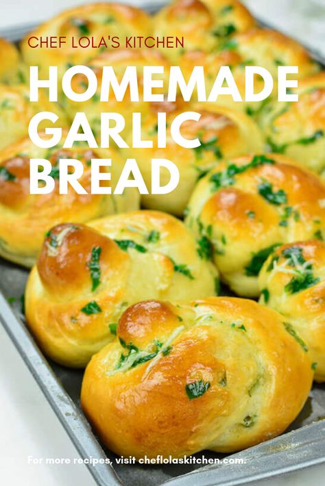 Bread Maker Garlic Knots, Garlic Bread Recipe From Scratch, Herb Breads, Garlic Bread From Scratch, Garlic Buns, Garlic Hummus Recipe, Community Connection, Kitchen Video, Bread Garlic