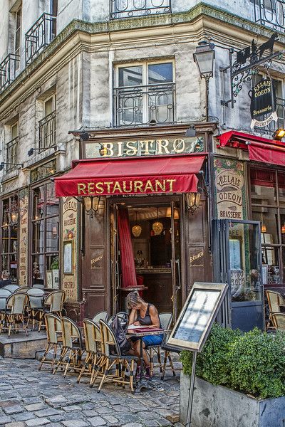 Le Relais Odéon, Bistro Brasserie, 132 Boulevard Saint-Germain, Paris 6ème Bistro Restaurant, Sidewalk Cafe, Parisian Cafe, Outdoor Cafe, Cafe Art, French Cafe, Paris Cafe, French Bistro, Outdoor Restaurant