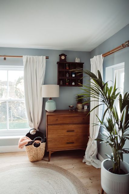 Monochromatic Blue Bedroom, Earthy Blue Bedroom, Pale Blue Room, Pale Blue Bedrooms, West Elm Bedroom, Sage Bedroom, Light Blue Bedroom, Blue Gray Bedroom, Blue Bedroom Walls