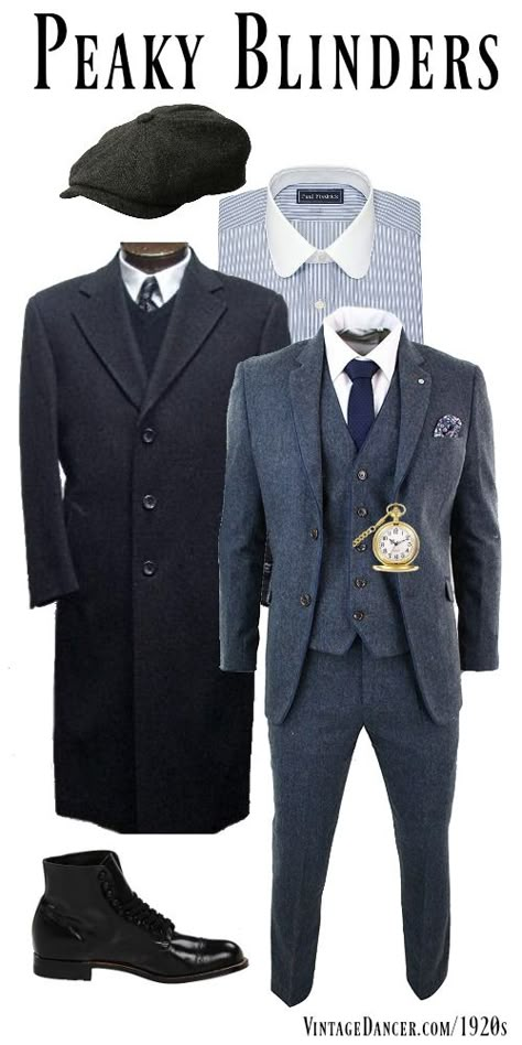 What Did Women Wear in the 1920s? 20s Clothing Trends Peaky Blinders Style Suit, Peaky Blinders Outfit, Great Gatsby Party Outfit, Peaky Blinders Clothing, Costume Peaky Blinders, 1920s Mens Costume, Gangster Suit, Peaky Blinders Costume, Suit Overcoat