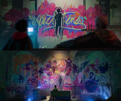 Expectations Graffiti, No Expectations, Great Expectations, Miles Morales, Spider Verse, Marvel Cinematic Universe, Marvel Cinematic, Spiderman, Graffiti