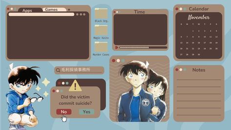 Anime Organizer Wallpaper, Detective Conan Wallpapers Desktop, Anime Desktop Organizer Wallpaper, Anime Desktop Organizer, Desktop Organizer Wallpaper, Anime Desktop, Organizer Wallpaper, Wallpaper Organizer, Desktop Wallpaper Organizer