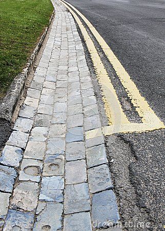 Double Yellow Lines & Brick Drainage Channel Stone Drainage Channel, Brick Drainage Channel, Driveway Drainage, Rock Drainage, Driveway Drain, Drainage Ideas, Yard Drain, Landscape Drainage, Drainage Ditch