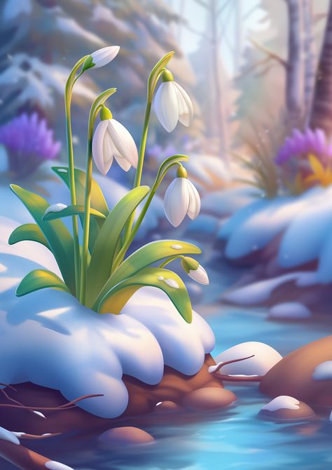 Spring Games, Concept Art Tutorial, Casual Art, 2d Game Art, Winter Illustration, Neural Network, Book Illustration Art, Game Illustration, First Day Of Spring