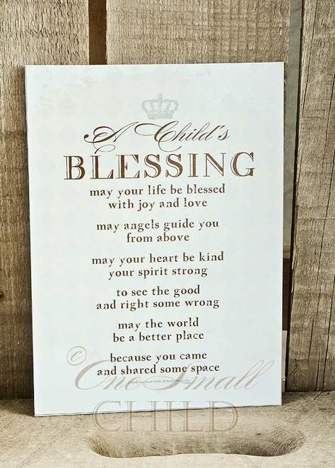 Child's Blessing Keepsake Print ~ Christening or Baptism Gift Baptism Verses, Christening Poems, Christening Quotes, Baptism Quotes, Baptism Prayer, Quotes Valentines Day, Catholic Baptism, Prayer For Baby, Baptism Cards