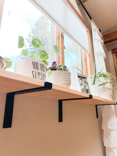 DIY Window Plant Shelf Indoor Plant Shelf Ideas, Diy Window Plant Shelf, Indoor Plant Shelf, Plant Shelf Ideas, Window Shelf For Plants, Window Sill Shelf, Windowsill Shelf, Window Plant Shelf, Window Plants