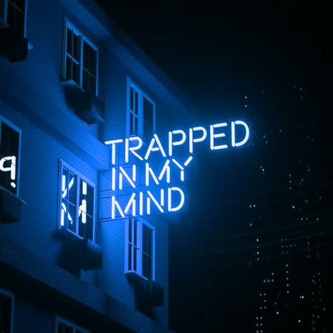 Light Blue Grunge Aesthetic, I Heart A, Trapped In My Mind, Blue Aesthetic Grunge, Oxenfree, Blue Grunge, Blue Aesthetic Dark, Blue Quotes, Neon Quotes