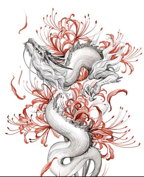 Dragon Sketch Japanese, Japanese Dragon Drawing, Asian Dragon Tattoo, Dragon Tattoo Sketch, Dragon Sleeve, Dragon Tattoo Art, Dragon Sleeve Tattoos, Dragon Sketch, Asian Tattoos