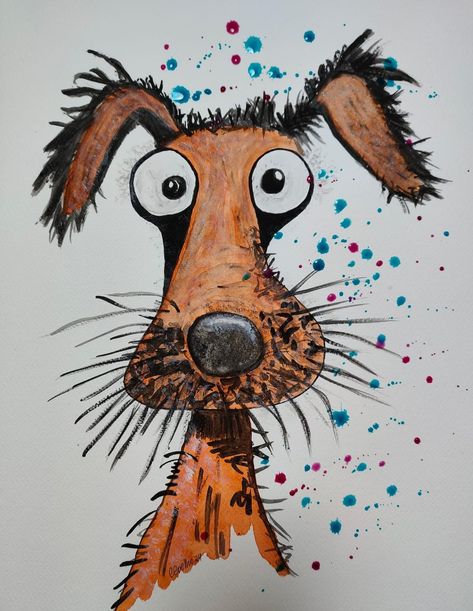 Whimsical Dog Paintings, Loose Sketches, Whimsical Dogs, Beginning Watercolor, Hedgehog Illustration, Whimsy Art, Dog Watercolor, Diy Watercolor Painting, Painting Art Lesson