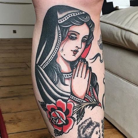 Mother Mary Tattoos, Maria Tattoo, Catholic Tattoos, Biblical Tattoos, Virgin Mary Tattoo, Skull Girl Tattoo, Mary Tattoo, Optical Illusion Tattoo, Religious Tattoos