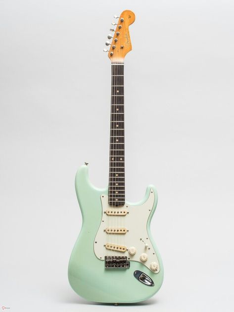 1960 Fender Stratocaster Surf-Green Green Stratocaster, Surf Green Guitar, Light Green Electric Guitar, Surf Green Stratocaster, Fender Stratocaster Blue, Sherwood Green Stratocaster, Fender Guitar Amps, Cheap Guitars, Guitar Tuners