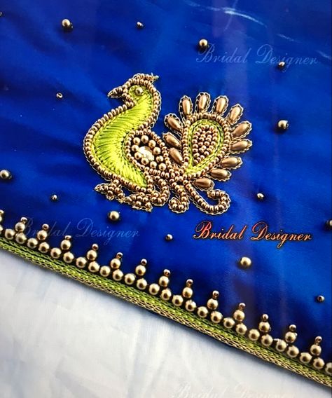 Peacock Blouse Designs, Mirror Blouse Design, Peacock Embroidery Designs, Mirror Work Blouse Design, Hand Work Design, Maggam Work Designs, Aari Designs, Aari Blouse, Kids Blouse Designs