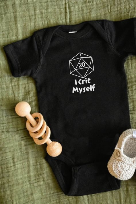 Dnd Baby Announcement, Nerdy Baby Clothes, Dragon Baby Shower, Nerdy Baby, Dungeon And Dragons, Funny Onesies, Baby Shower Presents, Nursery Baby Room, Summer Baby