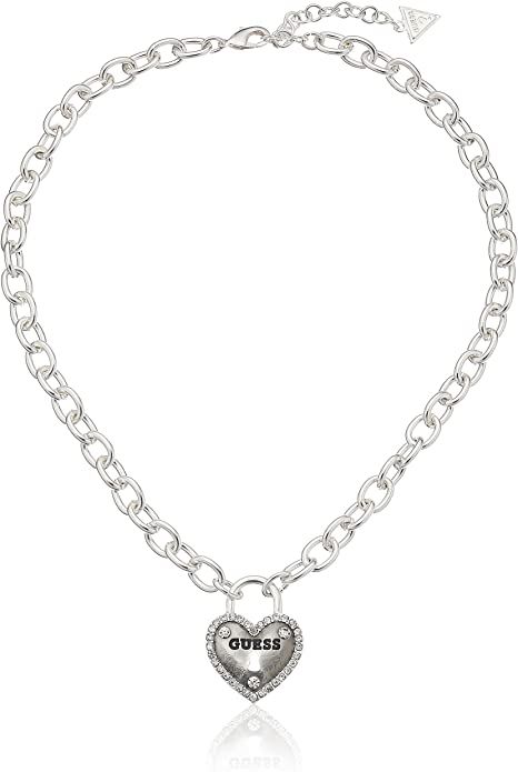 Amazon.com: GUESS "Basic" Silver Framed Heart Logo Pendant Necklace, 18" + 2" Extender : Clothing, Shoes & Jewelry Guess Necklace Heart, Guess Clothes, Guess Necklace, Guess Jewelry, Necklace Extender, Unisex Necklace, Heart Logo, Necklace Heart, Silver Frame