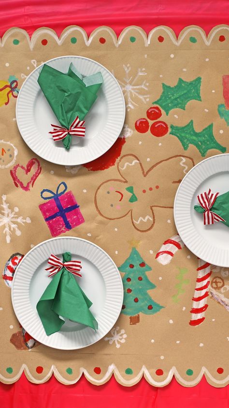 Painted Table Runner, Christmas Activity For Kids, Activities For Kids Christmas, Kids Christmas Craft, Christmas Crafts And Activities, Paper Table Runner, Paint Pictures, Fun Christmas Activities, Christmas 2025