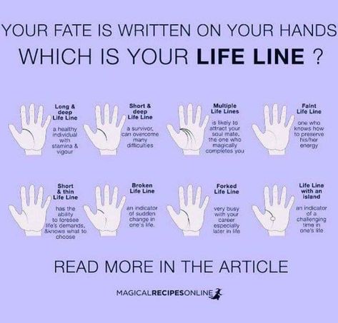 Hand Lines Meaning, Southern Witch, Palm Reading Lines, Palm Reading Charts, Hand Reading, Palmistry Reading, Palmistry Hand, Palm Reader, Life Line